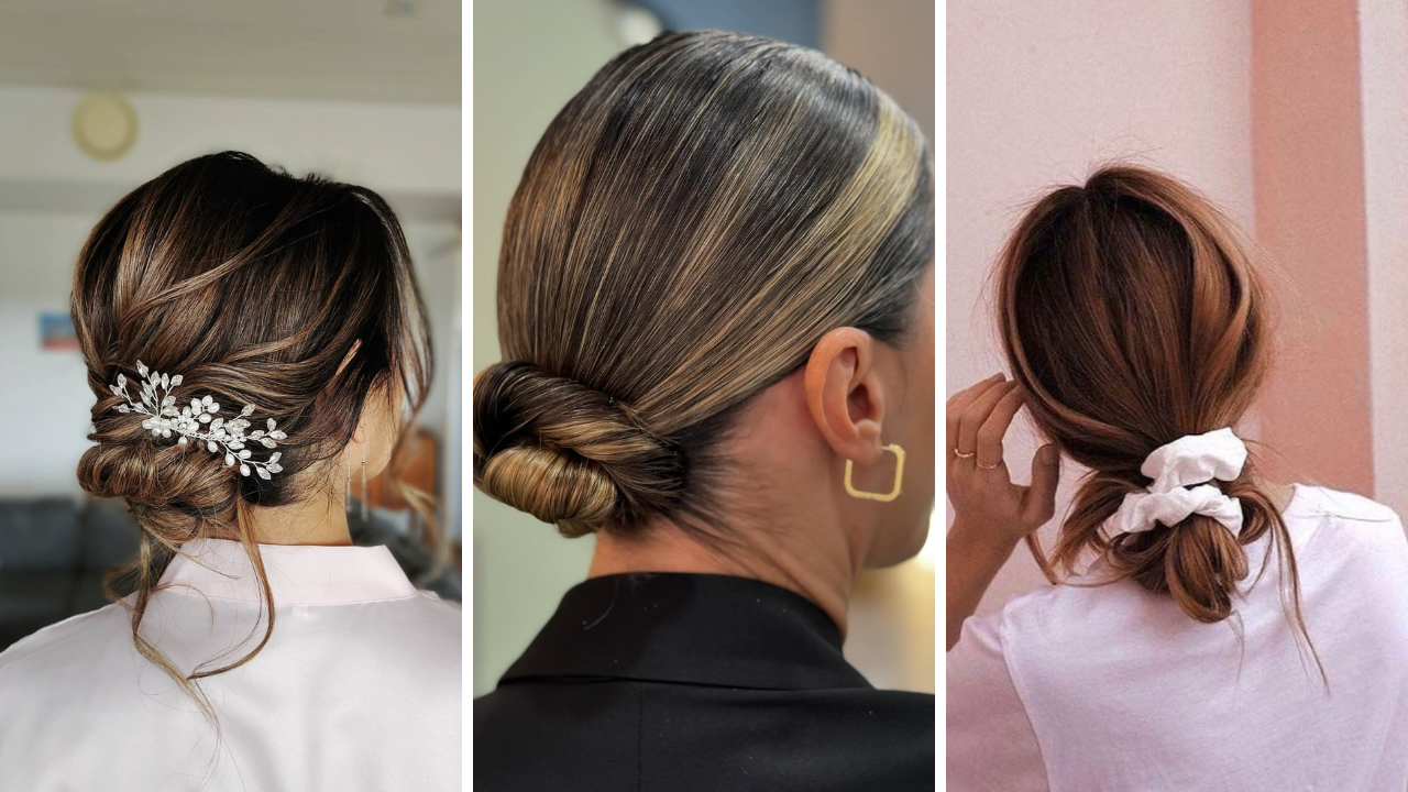 Messy bun hairstyles